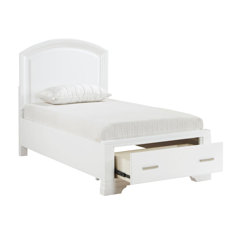 Homelegance Hudson 1520WHT-1* Twin Platform Bed with Footboard Storage IMAGE 3