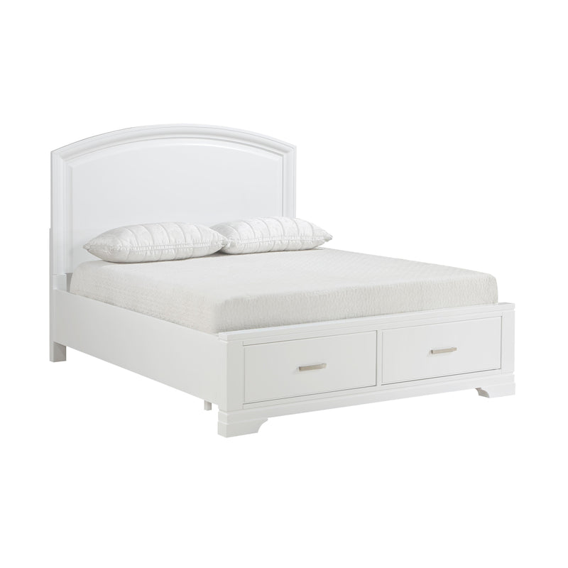 Homelegance Hudson 1520WH-1* Queen Platform Bed with Footboard Storage IMAGE 2