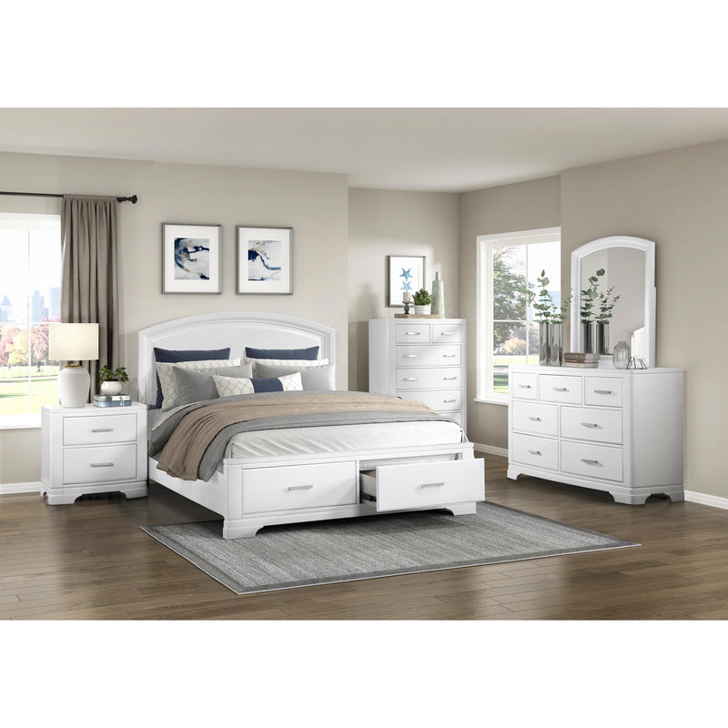 Homelegance Hudson 1520WH-1* Queen Platform Bed with Footboard Storage IMAGE 4