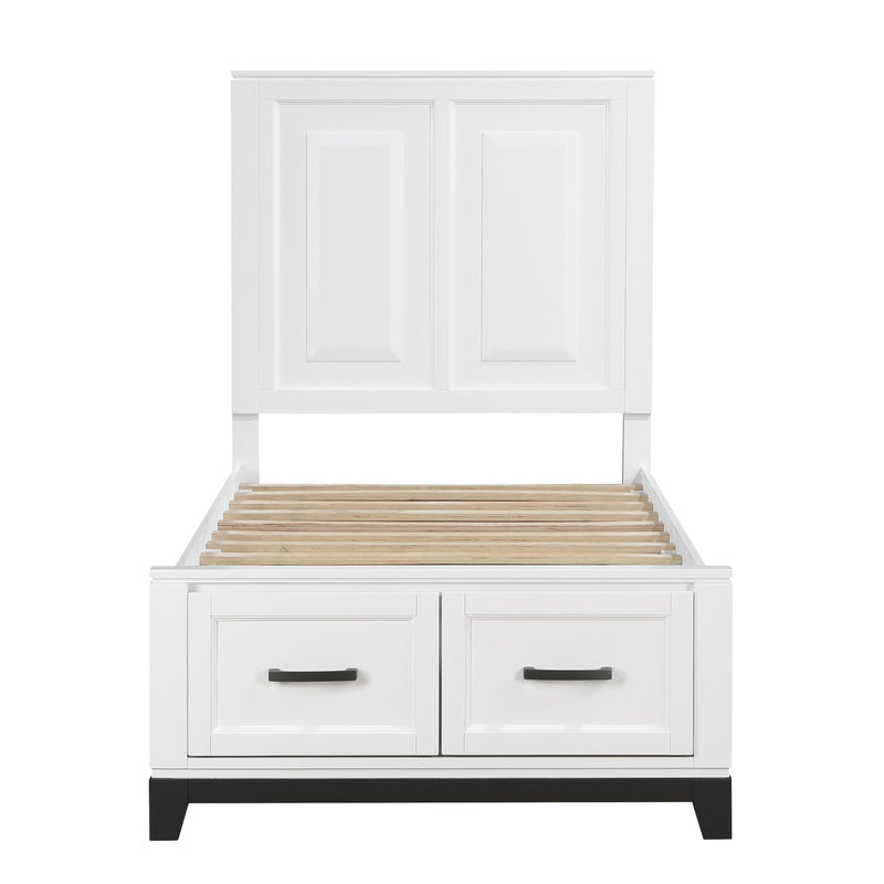 Homelegance Garretson 1450WHT-1* Twin Platform Bed with Footboard Storage IMAGE 2