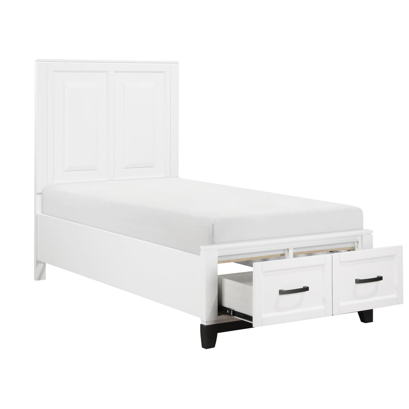 Homelegance Garretson 1450WHT-1* Twin Platform Bed with Footboard Storage IMAGE 5