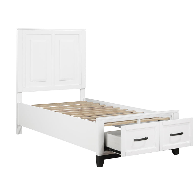 Homelegance Garretson 1450WHT-1* Twin Platform Bed with Footboard Storage IMAGE 6