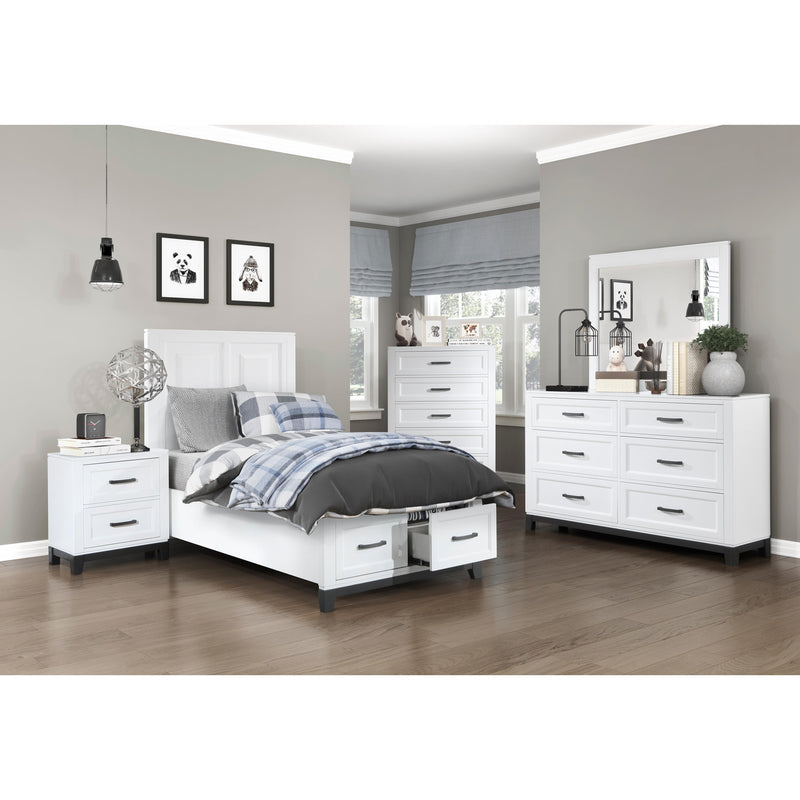 Homelegance Garretson 1450WHT-1* Twin Platform Bed with Footboard Storage IMAGE 7