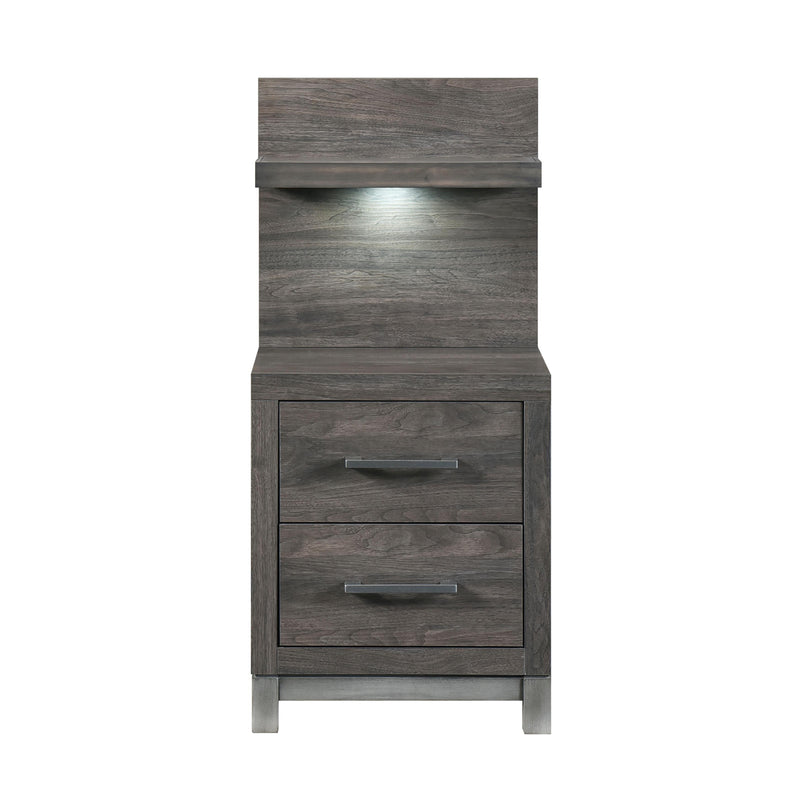 Homelegance Zephyr 1577DG-4P* Night Stand with Wall Panel IMAGE 1