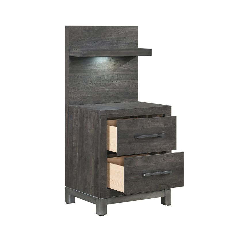 Homelegance Zephyr 1577DG-4P* Night Stand with Wall Panel IMAGE 3