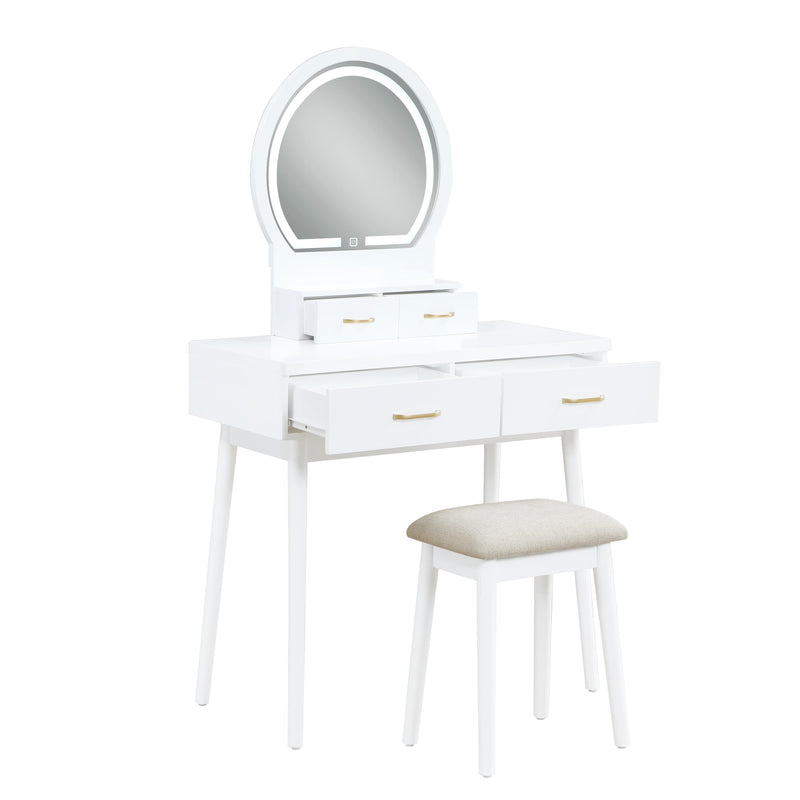 Homelegance Camilla 4565WH Vanity Dresser with Mirror and Stool IMAGE 2