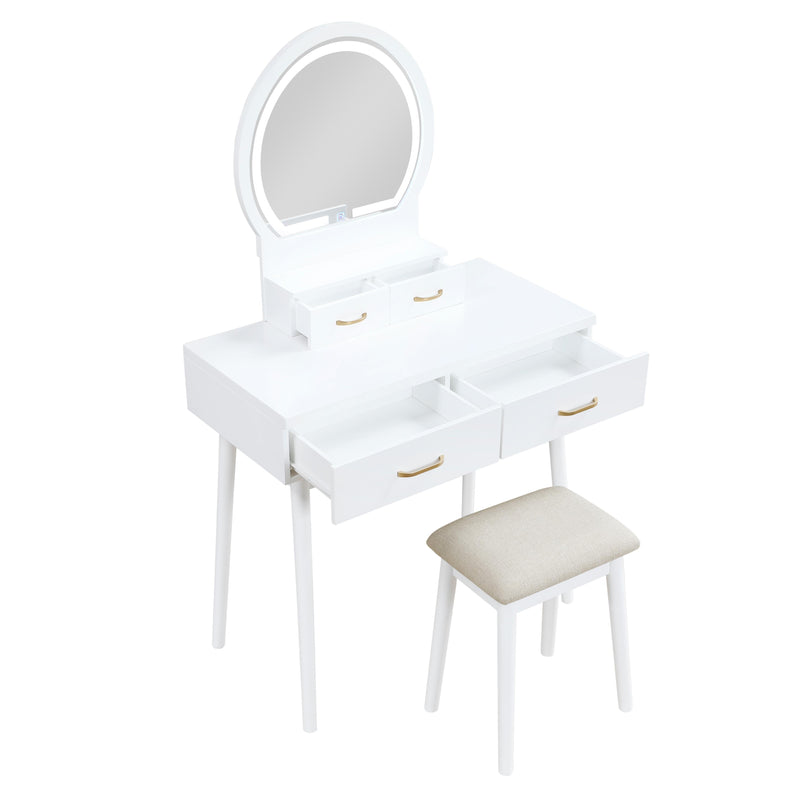 Homelegance Camilla 4565WH Vanity Dresser with Mirror and Stool IMAGE 3