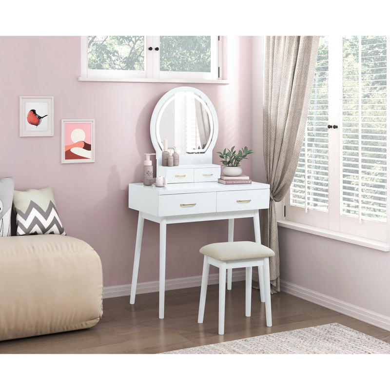 Homelegance Camilla 4565WH Vanity Dresser with Mirror and Stool IMAGE 9