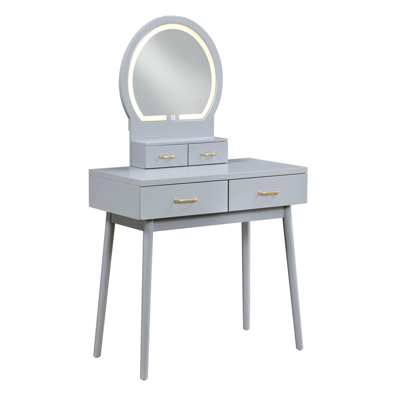 Homelegance Camilla 4565GY Vanity Dresser with Mirror and Stool IMAGE 4