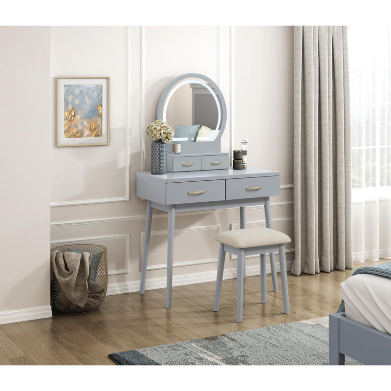 Homelegance Camilla 4565GY Vanity Dresser with Mirror and Stool IMAGE 9