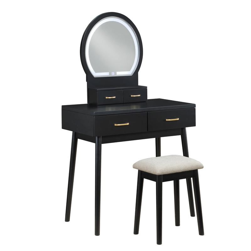 Homelegance Camilla 4565BK Vanity Dresser with Mirror and Stool IMAGE 1