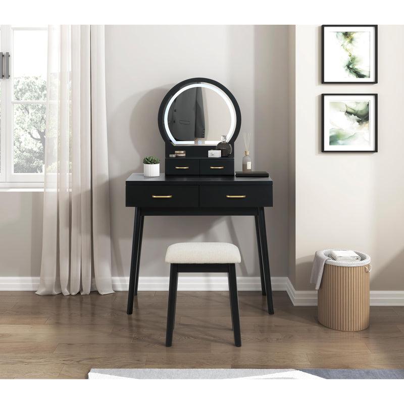 Homelegance Camilla 4565BK Vanity Dresser with Mirror and Stool IMAGE 8