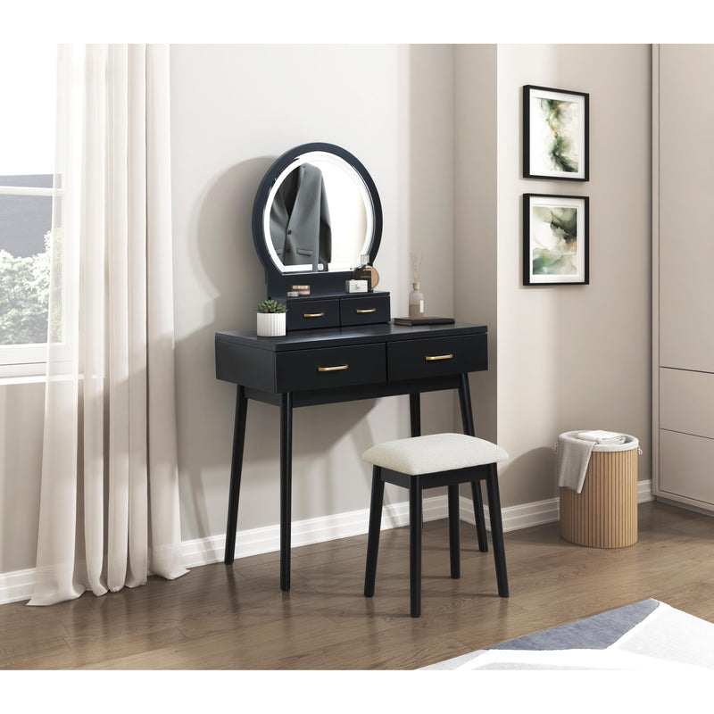 Homelegance Camilla 4565BK Vanity Dresser with Mirror and Stool IMAGE 9