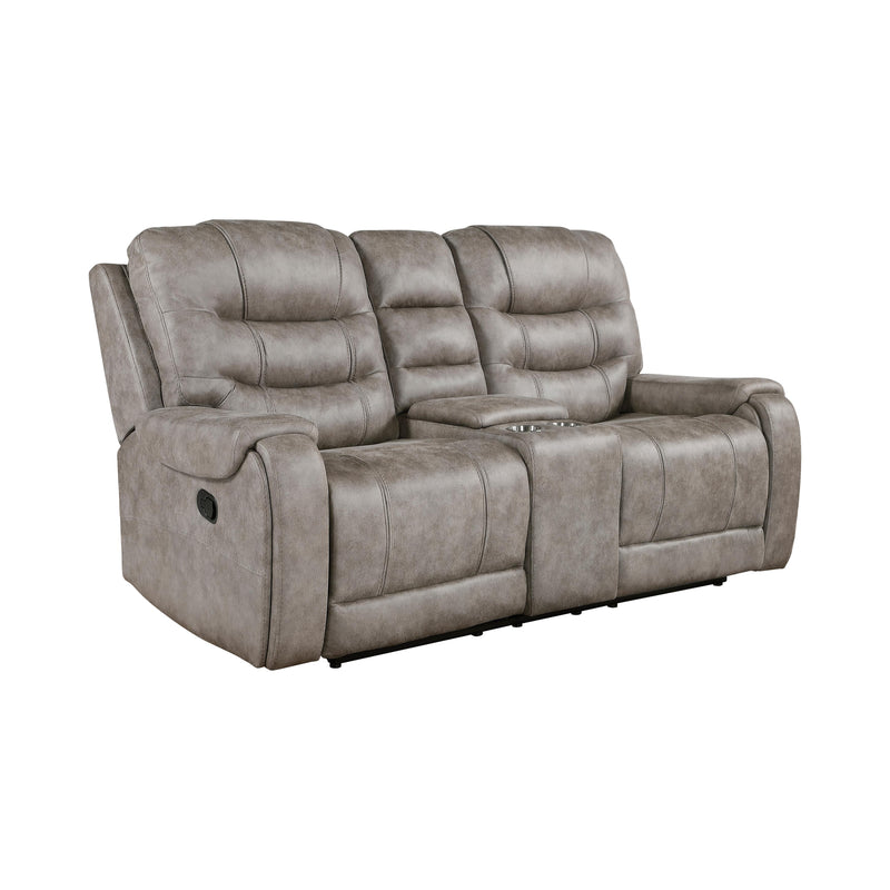 Homelegance Oberon 9634GBR-2 Double Reclining Love Seat with Center Console IMAGE 2