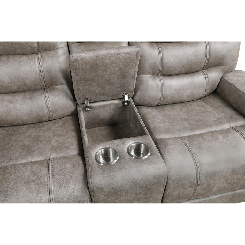 Homelegance Oberon 9634GBR-2 Double Reclining Love Seat with Center Console IMAGE 5