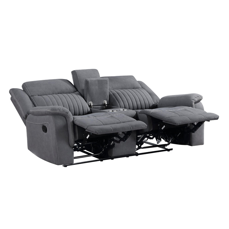 Homelegance Dean 9646GY-2 Double Reclining Love Seat with Center Console IMAGE 4