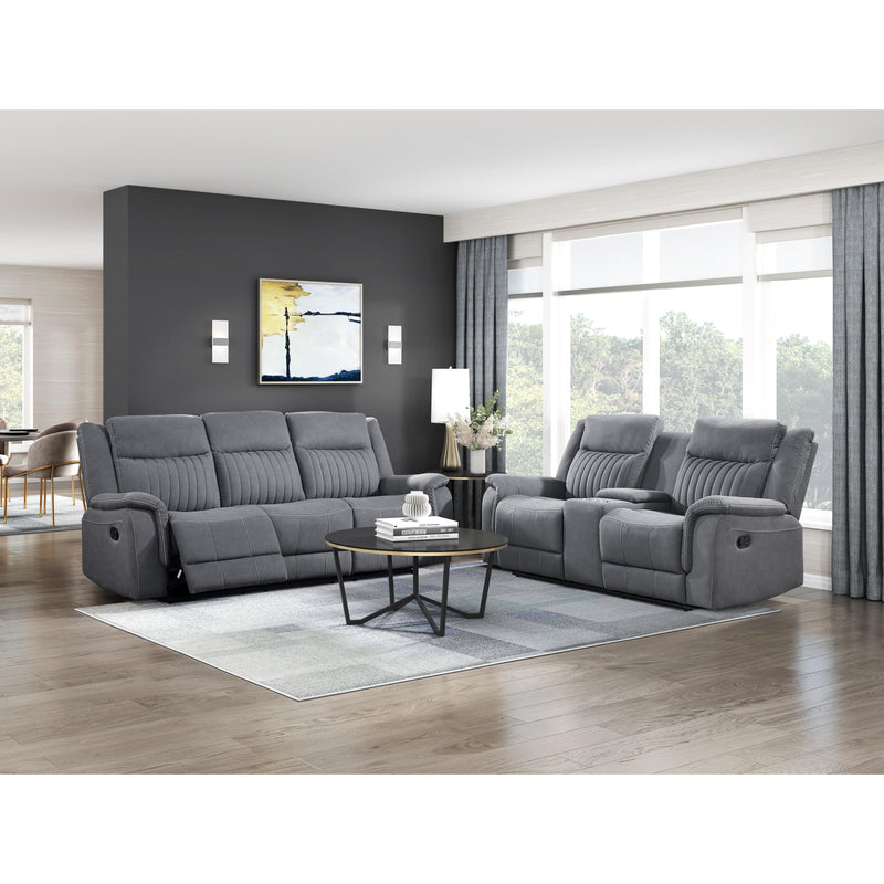 Homelegance Dean 9646GY-2 Double Reclining Love Seat with Center Console IMAGE 6