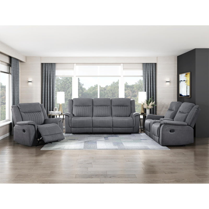 Homelegance Dean 9646GY-2 Double Reclining Love Seat with Center Console IMAGE 7