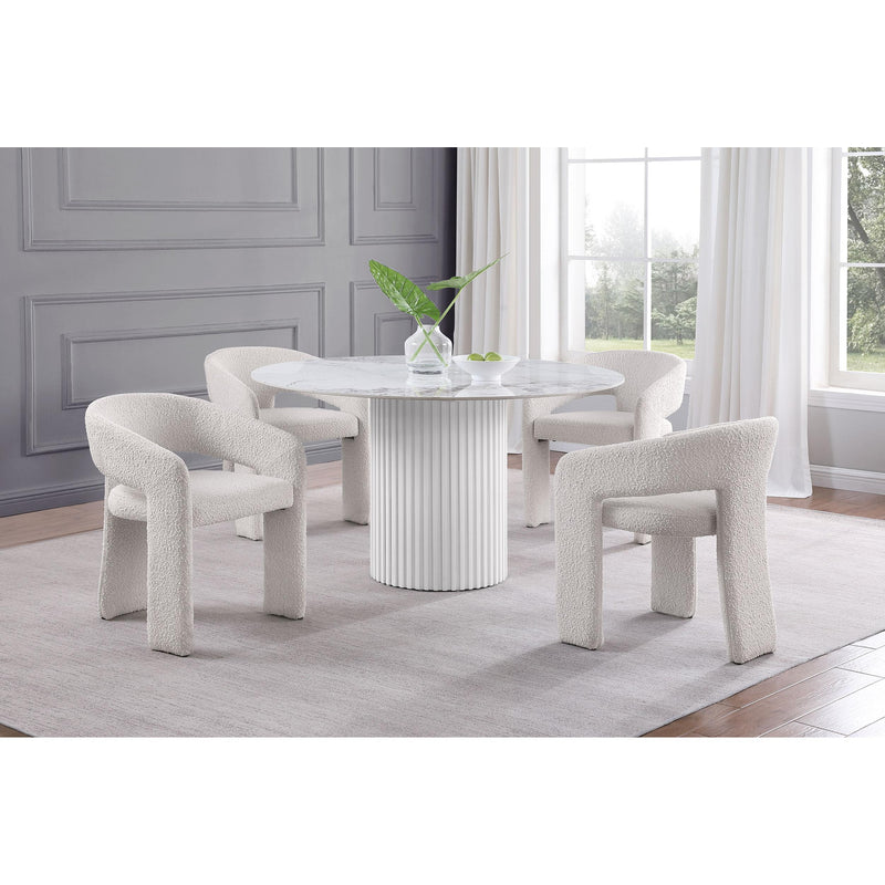 Coaster Furniture Round Acadia Dining Table with Stone Top and Pedestal Base 105580 IMAGE 4