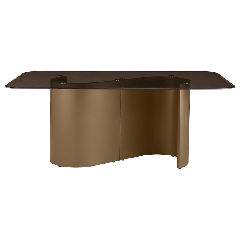 Coaster Furniture Edson Dining Table with Glass Top and Pedestal Base 105761 IMAGE 2