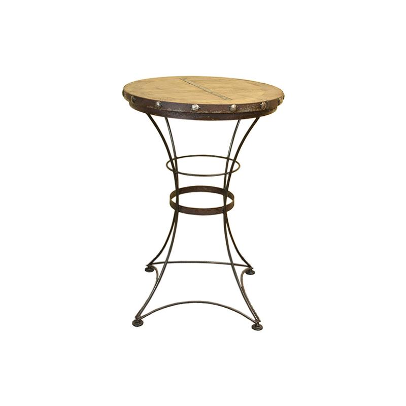 LMT Imports Round Whiskey Barrel Pub Height Dining Table with Trestle Base ZCINC-106 IMAGE 2