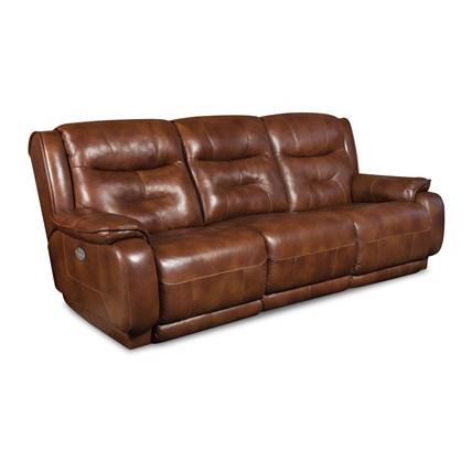 Southern Motion Cresent Power Reclining Leather Sofa Crescent 874-61P Double Reclining Sofa w/Power Headrest Brown IMAGE 1