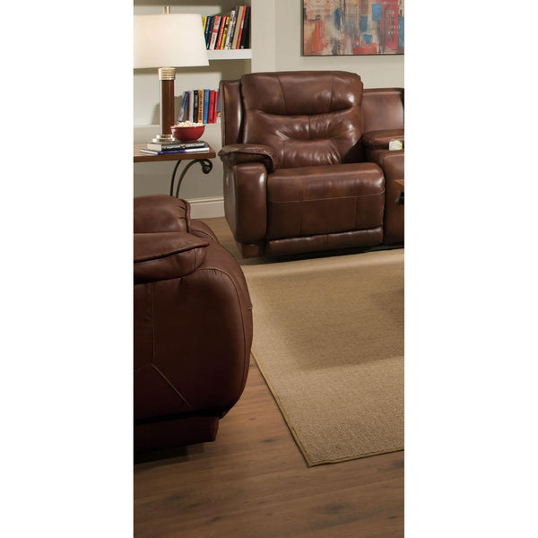 Southern Motion Cresent Power Rocker Leather Recliner Crescent 1874P Rocker Recliner w/Power Headrest Brown IMAGE 1