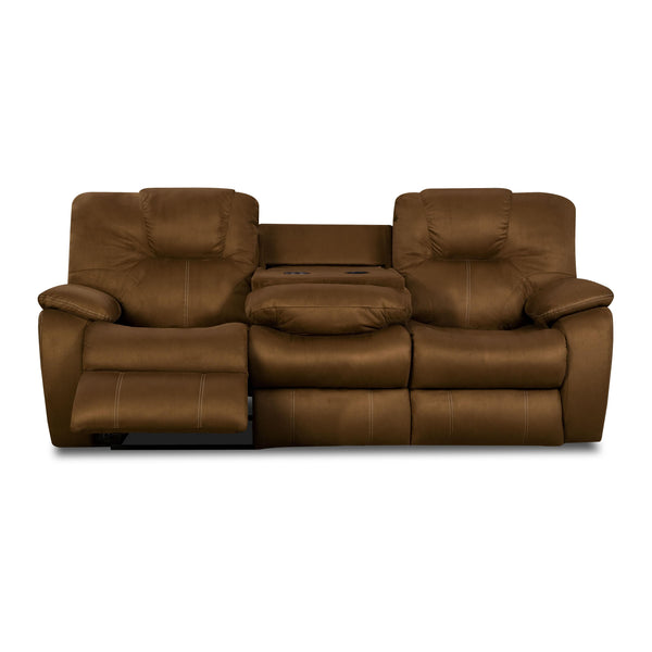 Southern Motion Avalon Reclining Fabric Sofa Avalon 838-33 Double Reclining Sofa w/Drop Down Table (Easy Rider Spice) IMAGE 1