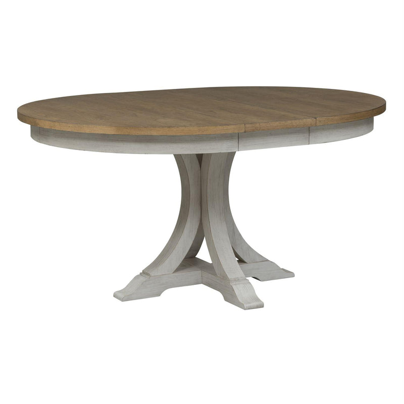 Liberty Furniture Industries Inc. Oval Farmhouse Reimagined Dining Table with Pedestal Base 652-DR-PDS IMAGE 3