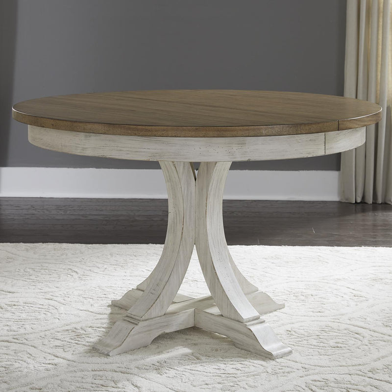 Liberty Furniture Industries Inc. Oval Farmhouse Reimagined Dining Table with Pedestal Base 652-DR-PDS IMAGE 7