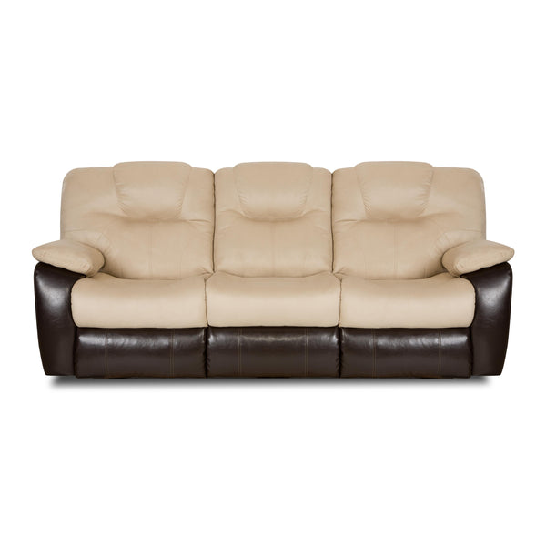 Southern Motion Avalon Reclining Leather Sofa Avalon 838-31 Double Reclining Sofa - White and Brown IMAGE 1