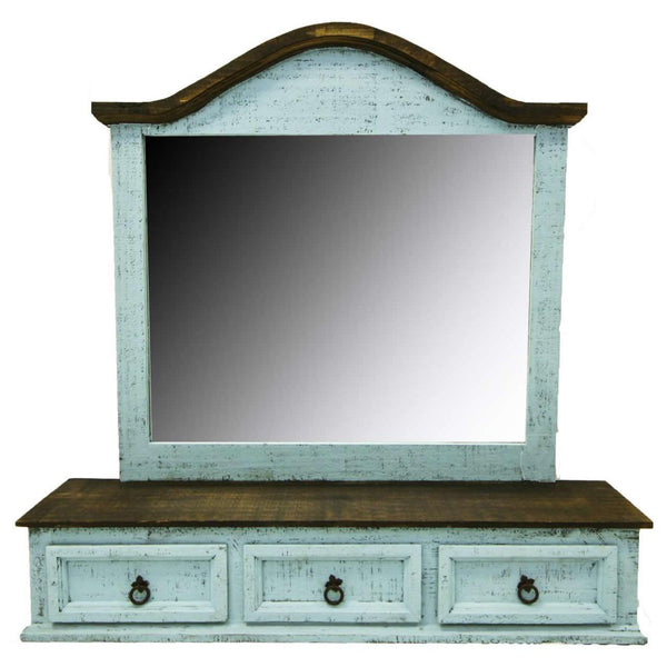 LMT Imports Turquoise Washed Dresser Mirror VSERU-PT-ACC80D TURQ IMAGE 1