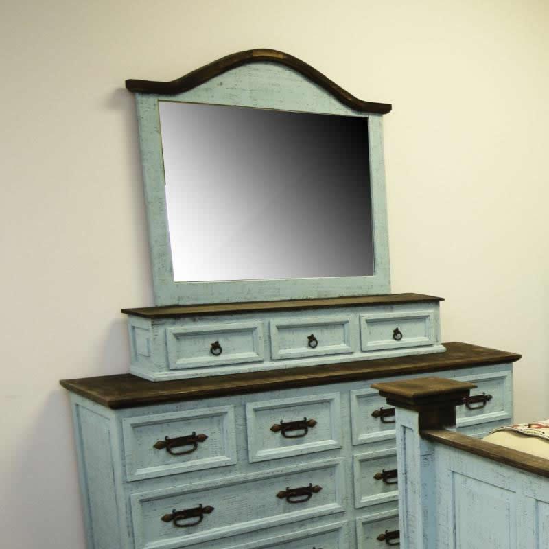 LMT Imports Turquoise Washed Dresser Mirror VSERU-PT-ACC80D TURQ IMAGE 2