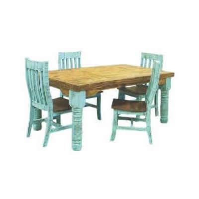 LMT Imports Turquoise Dining Table VSERU-PT-MES30TURQ IMAGE 2