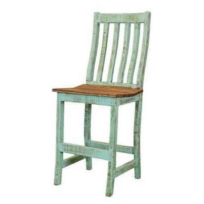 LMT Imports Turquoise Santa Rita Counter Height Chair VSERU-PT-BAN6/24" TURQ IMAGE 1