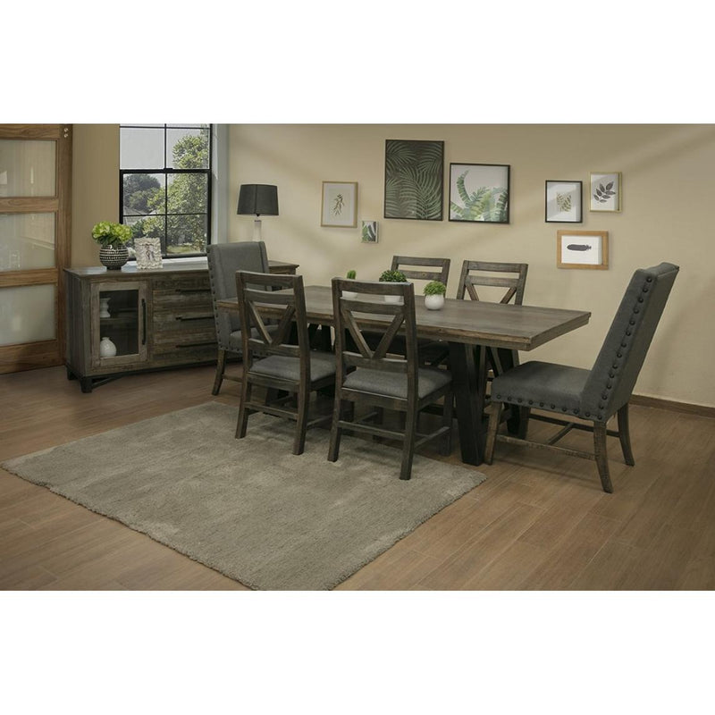 International Furniture Direct Loft Brown Dining Table with Trestle Base IFD6441TBLTP/IFD6551TBLBA IMAGE 2