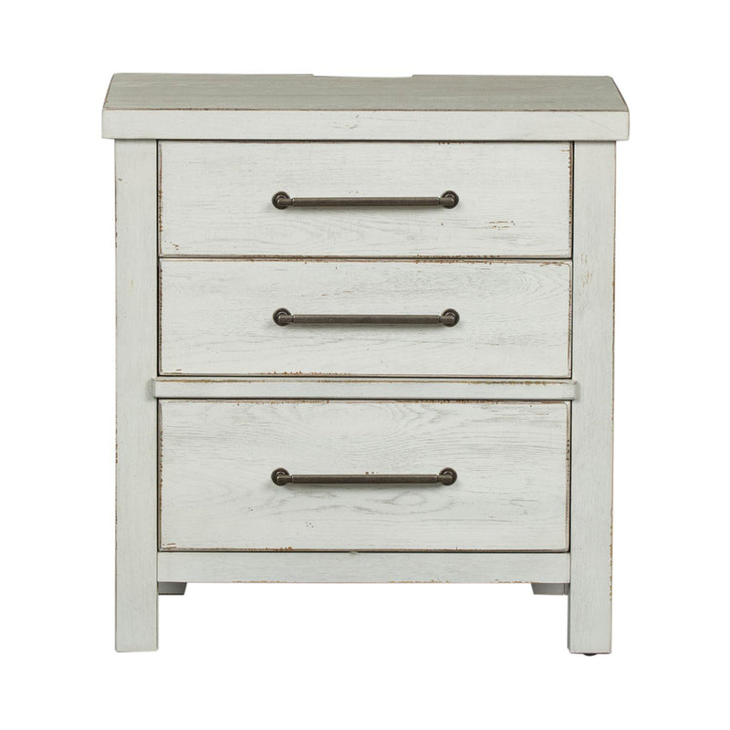 Liberty Furniture Industries Inc. Modern Farmhouse 3-Drawer Nightstand 406W-BR61 IMAGE 1