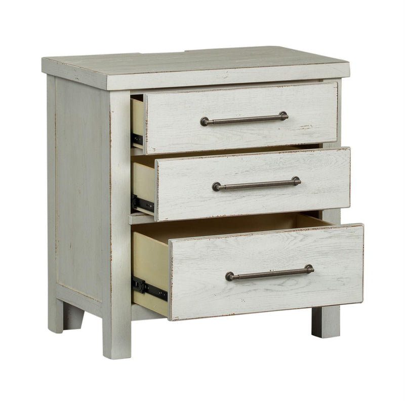 Liberty Furniture Industries Inc. Modern Farmhouse 3-Drawer Nightstand 406W-BR61 IMAGE 2