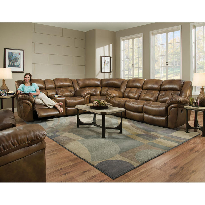 Homestretch Furniture Reclining Leather 3 pc Sectional 155 3 pc Super-Wedge Sectional - Color 15 IMAGE 2