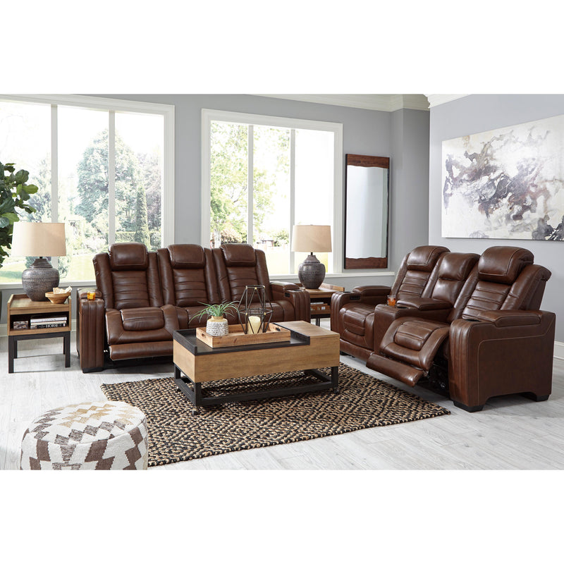 Signature Design by Ashley Backtrack Power Reclining Leather Match Sofa U2800415 IMAGE 15