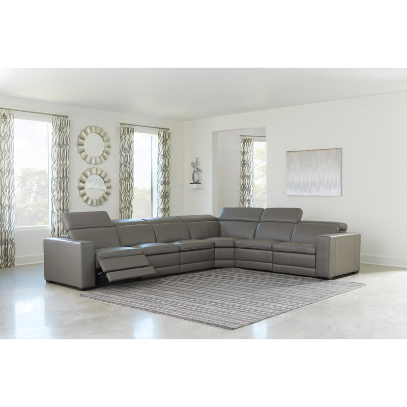 Signature Design by Ashley Texline Power Reclining Leather Match 6 pc Sectional U5960322/U5960346/U5960346/U5960377/U5960346/U5960321/U5960323 IMAGE 4