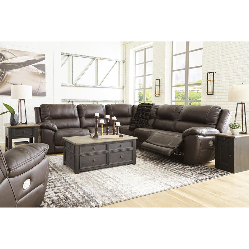 Signature Design by Ashley Dunleith Power Reclining Leather Match 5 pc Sectional U7160458/U7160446/U7160477/U7160446/U7160462 IMAGE 6