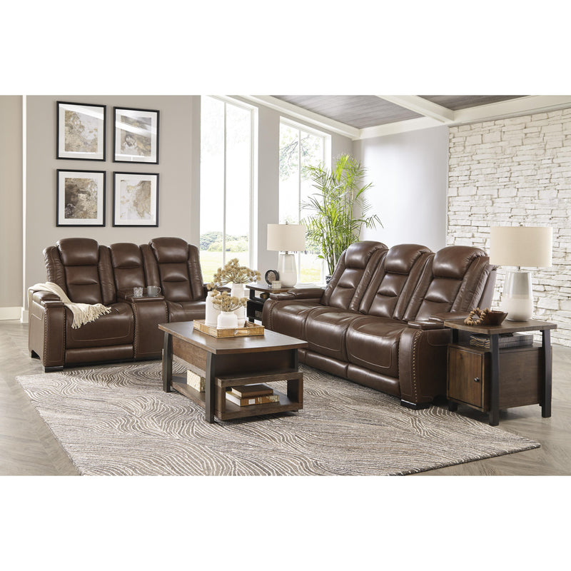 Signature Design by Ashley The Man-Den Power Reclining Leather Match Sofa U8530615 IMAGE 13