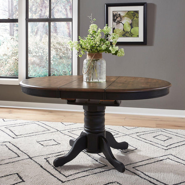 Liberty Furniture Industries Inc. Oval Carolina Crossing Dining Table with Pedestal Base 186B-P4257/186B-T4257 IMAGE 1